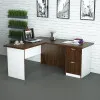 Офісний стіл СД-У5-1 1200x1400x750 Білий/Орех Темный