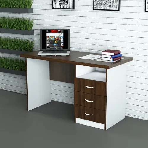 Офісний стіл СД-П3-1 1200x600x750 Білий/Дуб Венге