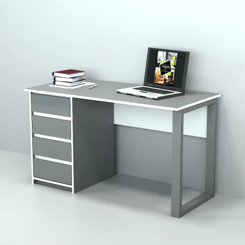 Офісний стіл лофт ГП-3Т 1200x600x750 Сірий/Білий