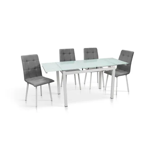 Стол Венди XS-1025, 80/130*65 белый/белые ноги