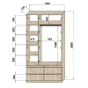 Шафа розпашна Еліт (130х45х240 см)