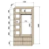 Шафа розпашна Люкс (120х45х240 см)