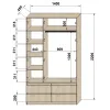 Шафа розпашна Люкс (140х45х220 см)