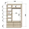 Шкаф распашной трехдверный Люкс (150х52х220 см)
