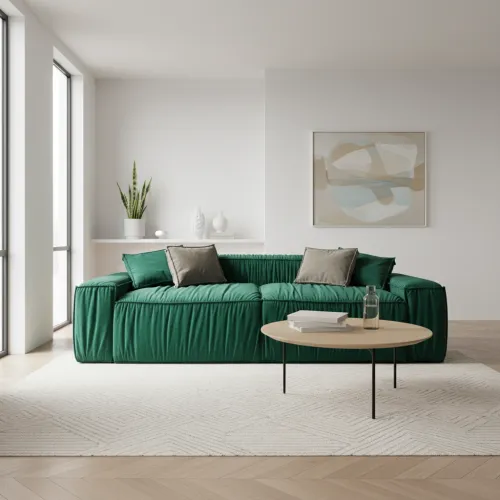 Диван прямой Лофт 3-х местный зеленый