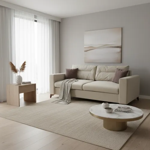 Диван прямой Люкс 3-х местный бежевый