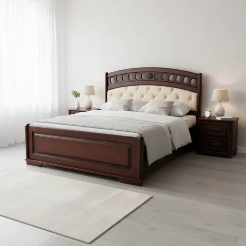 Двуспальная кровать 160х200 Фелиция темный орех с патиной