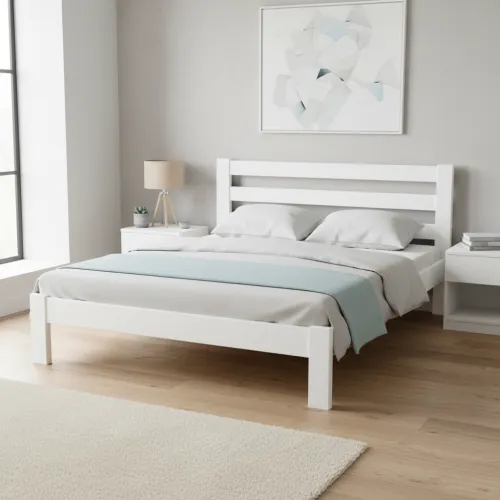 Двуспальная кровать 160х200 Гефест белая