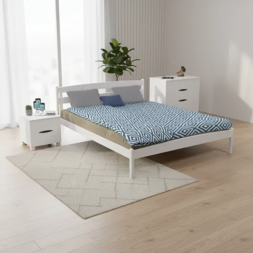 Двуспальная кровать 160х200 Ликерия без изножья белая