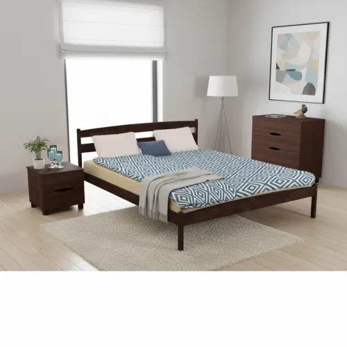 Двуспальная кровать 160х200 Ликерия без изножья темный орех