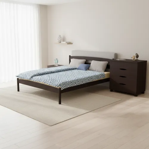 Двуспальная кровать 160х200 Ликерия без изножья венге