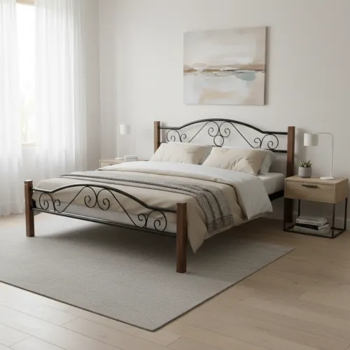 Двуспальная кровать 160х200 Регина Вуд черный