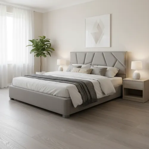 Двоспальне ліжко 160x200 Кристал сіра