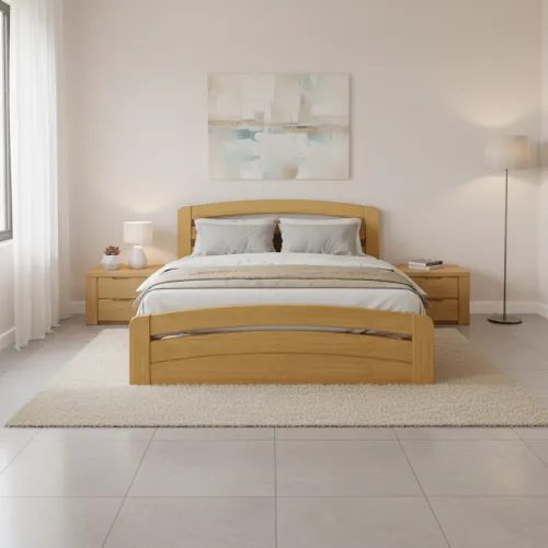 Двоспальне ліжко 160x200 Ліра пм світлий горіх