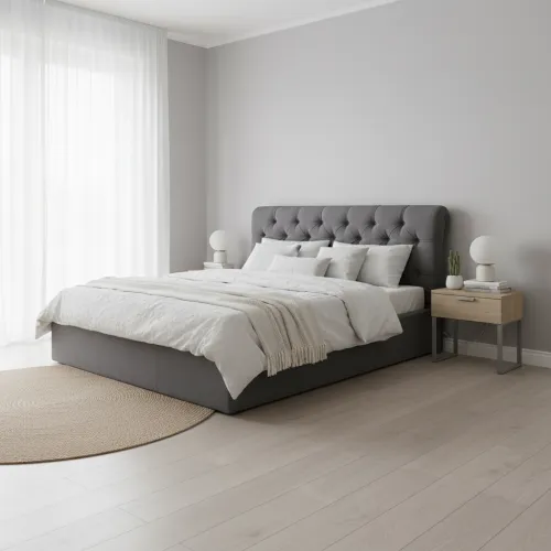 Двуспальная кровать 160x200 Лондон серая