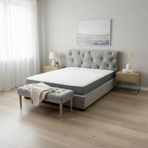 Двоспальне ліжко 160x200 Місяць сіра