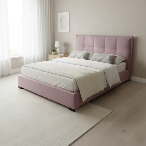 Двуспальная кровать 160x200 Мисти розовая