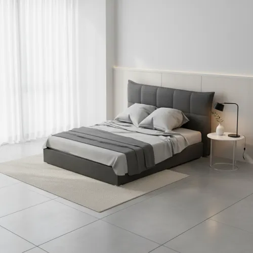 Двуспальная кровать 160x200 Мисти серая