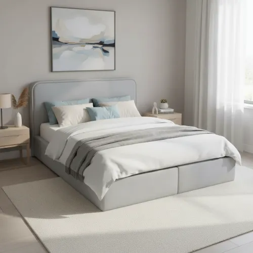 Двуспальная кровать 160x200 Монако синяя