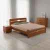 Двуспальная кровать 180х200 Каролина с изножьем светлый орех