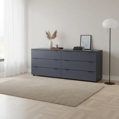 Комод Doros Рон 9 Графіт 6 Ящиків 160х38х62 (41516176)