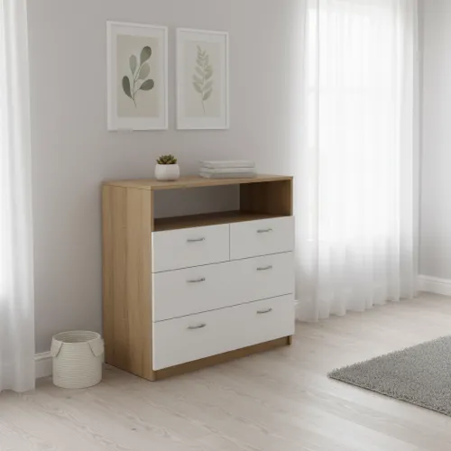 Комод К-1 600x480x850 Дуб Сонома/Білий