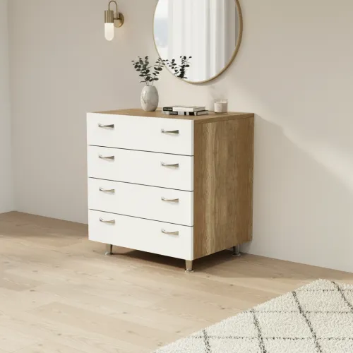 Комод К-1А 550x600x850 Білий/Дуб Сонома V3630