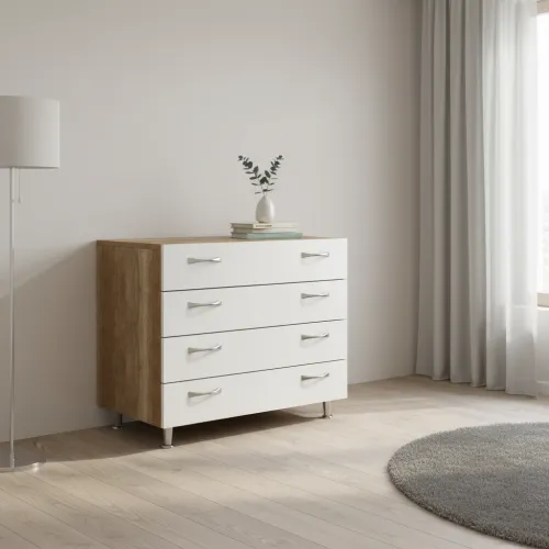 Комод К-1Б 500x800x850 Білий/Дуб Сонома V3628