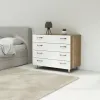 Комод К-1Б 550x800x850 Білий/Дуб Сонома V3629