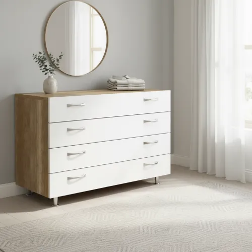 Комод К-1В 500x1000x850 Білий/Дуб Сонома V3071