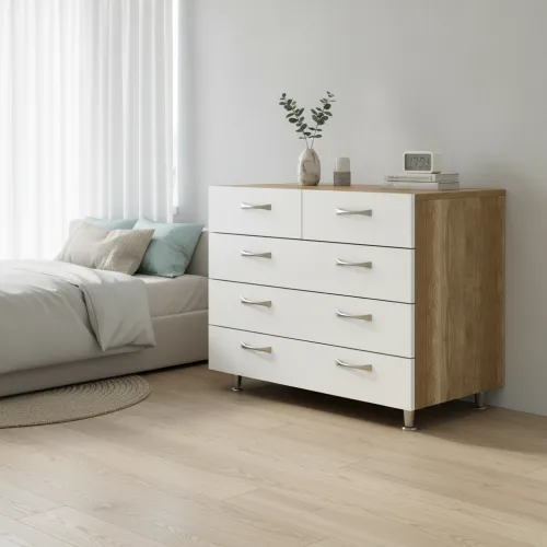 Комод К-2Б 500x800x850 Білий/Дуб Сонома V3077