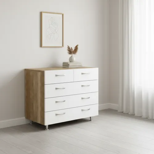 Комод К-2Б 800x450x850 Білий/Дуб Сонома