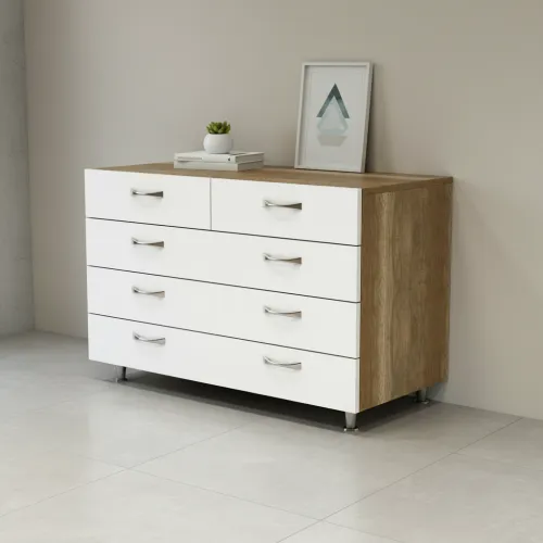 Комод К-2В 550x1000x850 Білий/Дуб Сонома V3602