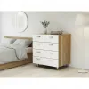 Комод К-3А 550x600x850 Білий/Дуб Сонома V3082