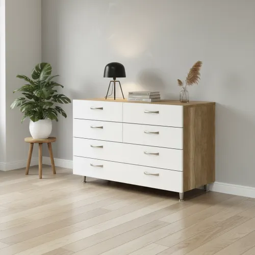 Комод К-3В 500x1000x850 Білий/Дуб Сонома V3087