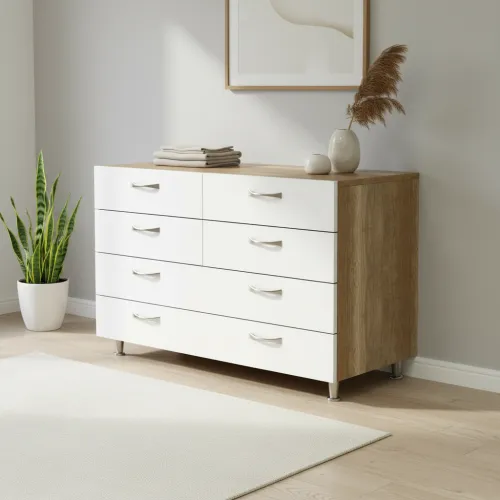 Комод К-3В 550x1000x850 Білий/Дуб Сонома V3088