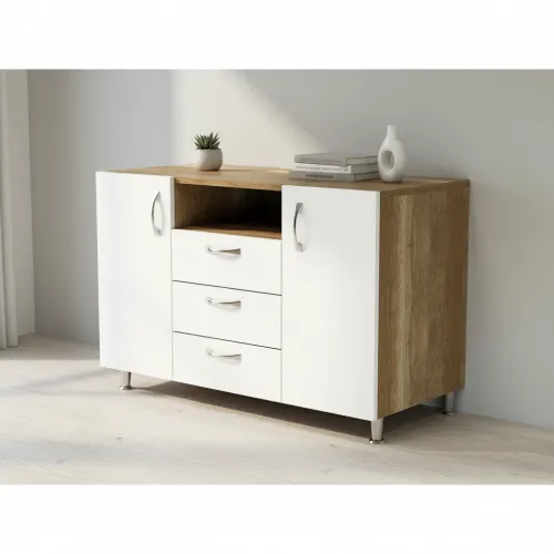 Комод К-5 1000x450x850 Білий/Дуб Сонома
