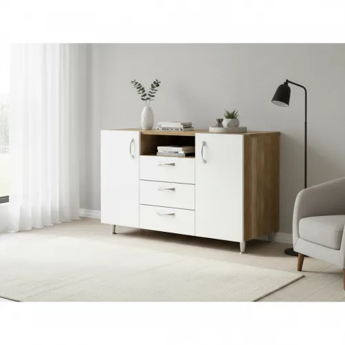 Комод К-5 500x1000x850 Білий/Дуб Сонома V3099