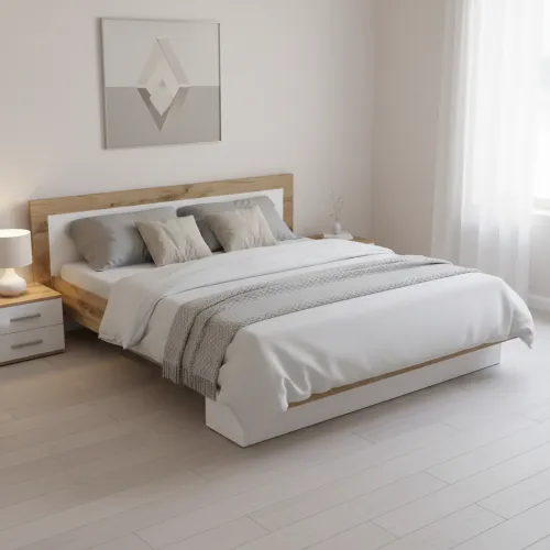 Ліжко Doros Hugo Тахо / Білий ДСП 204х206х76 / 30 (42002112)