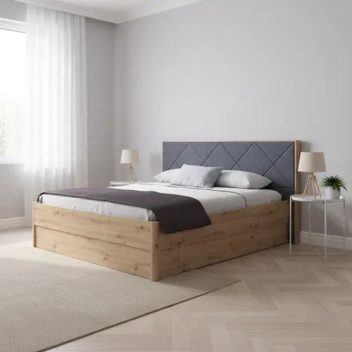 Кровать Raymond 180x200 RN-38-MA/WB темно серая