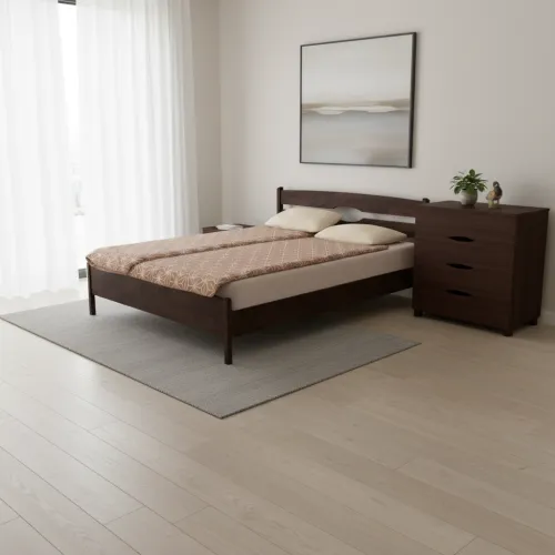 Односпальне ліжко 90x200 Лікерія-Люкс темний горіх