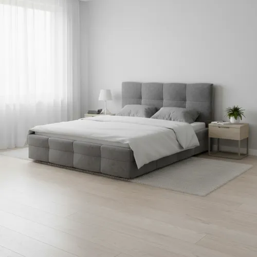 Двоспальне ліжко 140x200 Глорія сіра