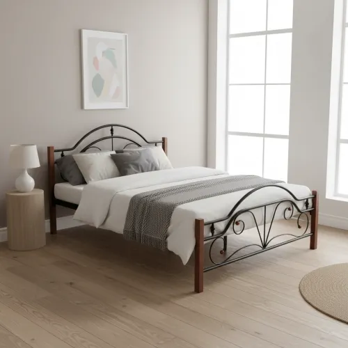 Двоспальне ліжко 140x200 Діана дерев'яні ніжки