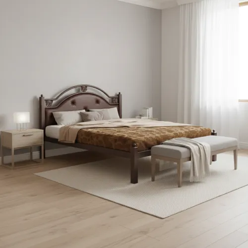 Полуторная кровать 140x200 Металл-Дизайн Эсмеральда кованый металл