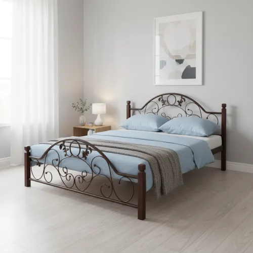 Двоспальне ліжко 140x200 Франческа дерев'яні ніжки