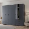 Шафа для одягу Doros Гелар Шафа Графіт 3+3 ДСП 232,4х49,5х203,4 (42002126)