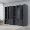 Шафа для одягу Doros Гелар Шафа Графіт 3+4 ДСП 271,2х49,5х203,4 (42002128)