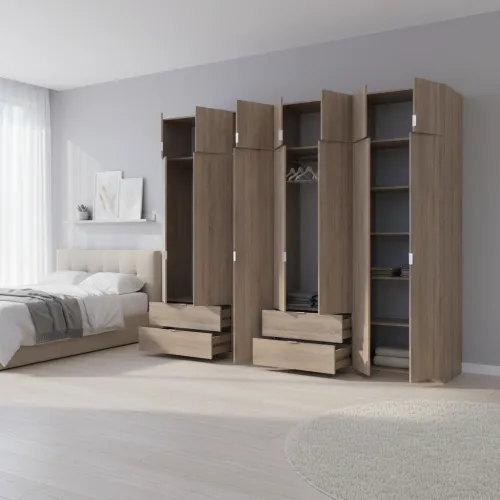 Распашной шкаф для одежды Doros Лукас Дуб сонома 3+4 ДСП 295х50х240 (42005123)