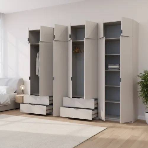 Распашной шкаф для одежды Doros Лукас Кашемир 3+4 ДСП 315х50х240 (42005136)
