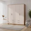 Распашной шкаф для одежды Doros Ронди Дуб Артизан/Кашемир 4ДСП 160х52х195 (80737825)